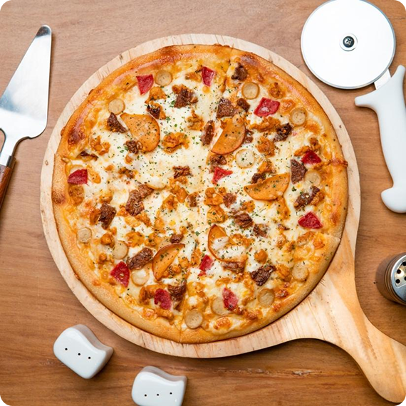 Wood-fired pizza at a top restaurant in Saanich